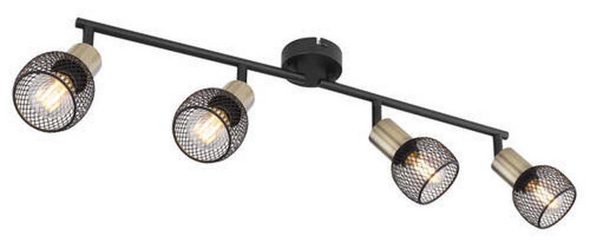 Strahler Fiastra 4-Flammig verstellbar L: 60 cm - Schwarz, Basics, Metall (60/8/15cm) - Globo