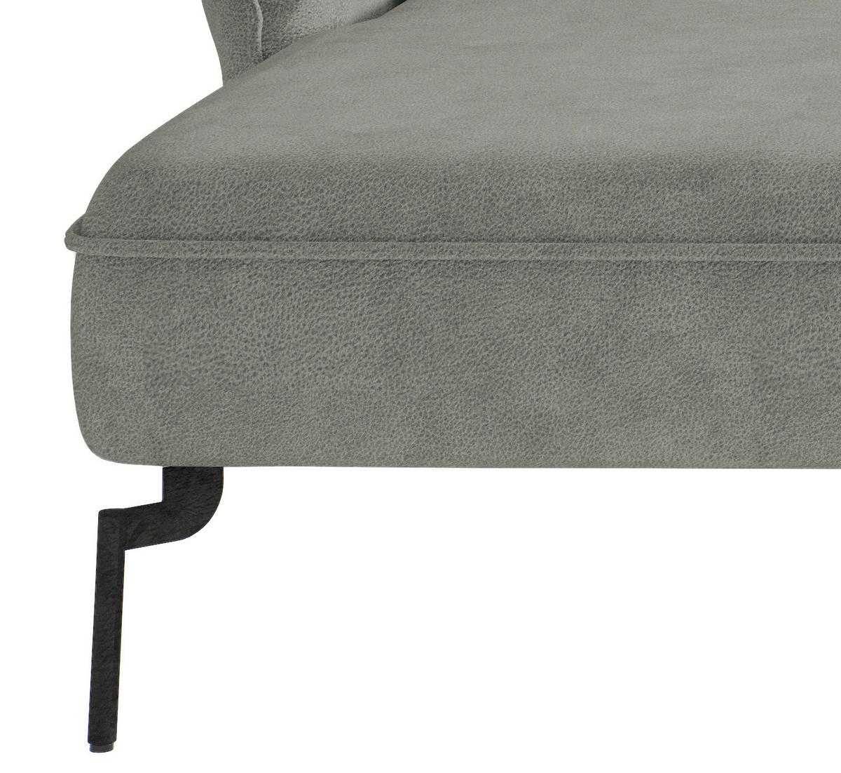 Sitzgarnitur Jakarta - Edelstahlfarben/Grau, Design, Textil (185/265cm) - Livetastic