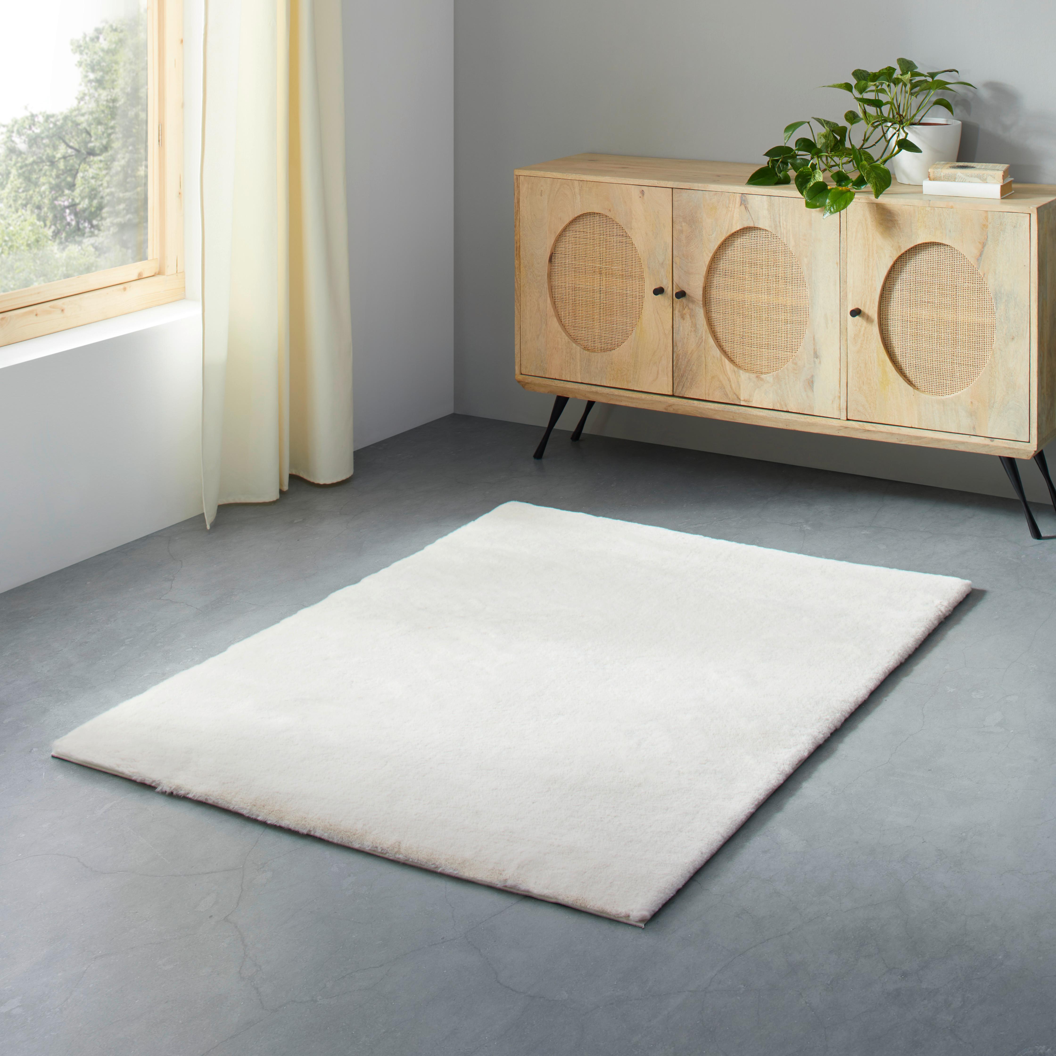 TKANÝ KOBEREC Fuzzy 3, 160/230cm, krémová - krémová, Moderní, textil (160/230cm) - Mömax