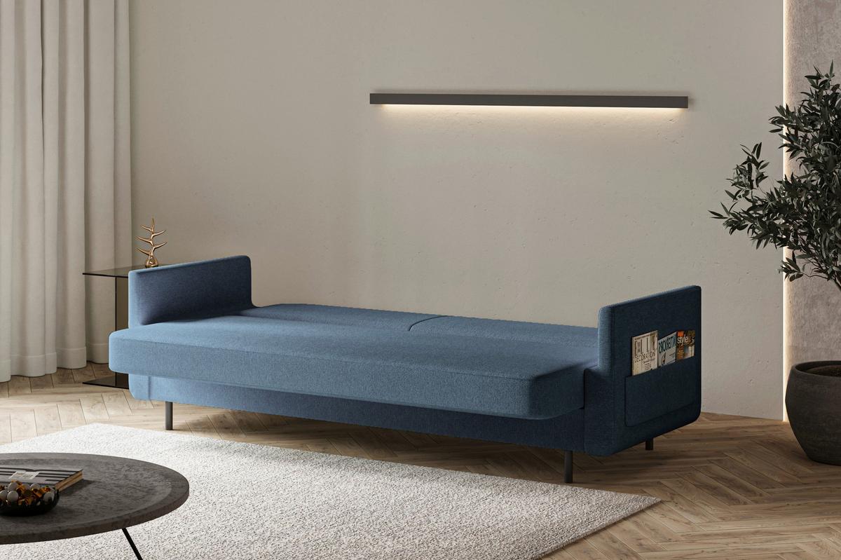 Schlafsofa Cloudy Dunkelblau B: 221 cm - Dunkelblau, Design, Textil (221/87/84cm) - MID.YOU