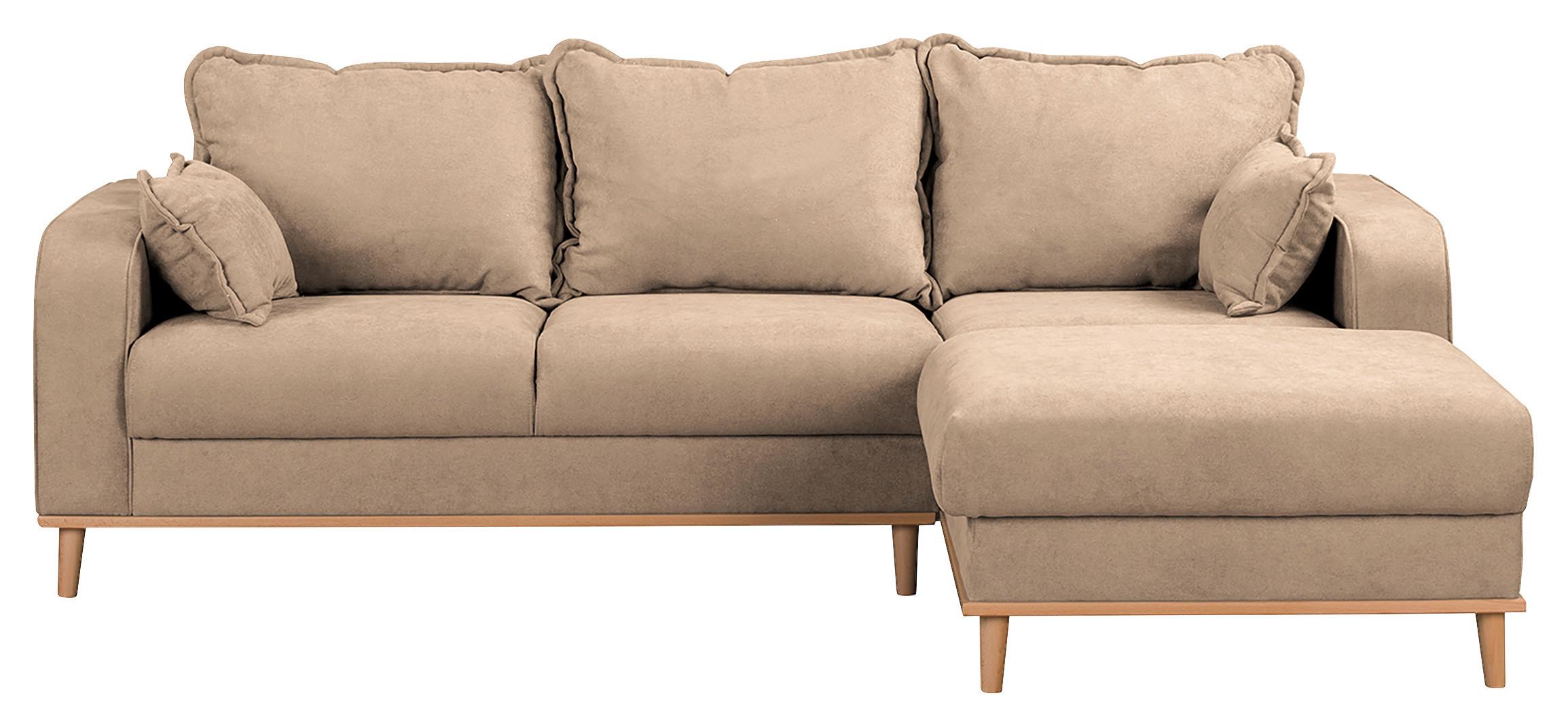 Ecksofa Beata Beige S: 230x150 cm - Wengefarben/Beige, Design, Textil (230/150cm) - Livetastic