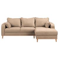 Ecksofa Beata Beige S: 230x150 cm - Wengefarben/Beige, Design, Textil (230/150cm) - Livetastic