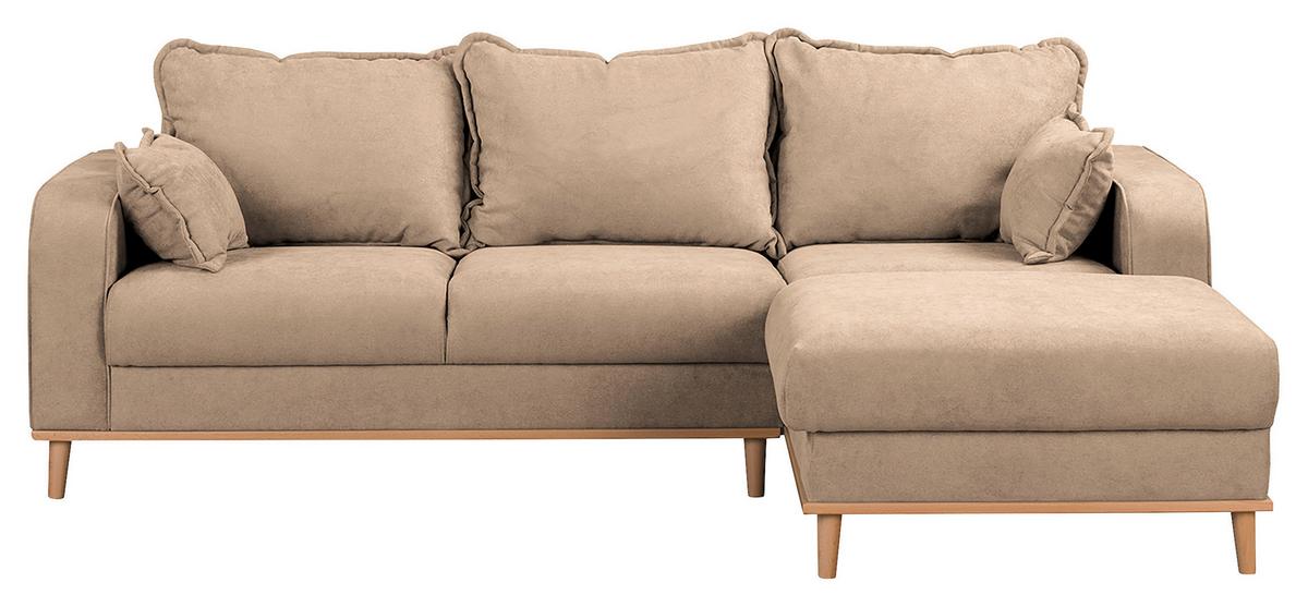 Ecksofa Beata Beige S: 230x150 cm - Wengefarben/Beige, Design, Textil (230/150cm) - Livetastic