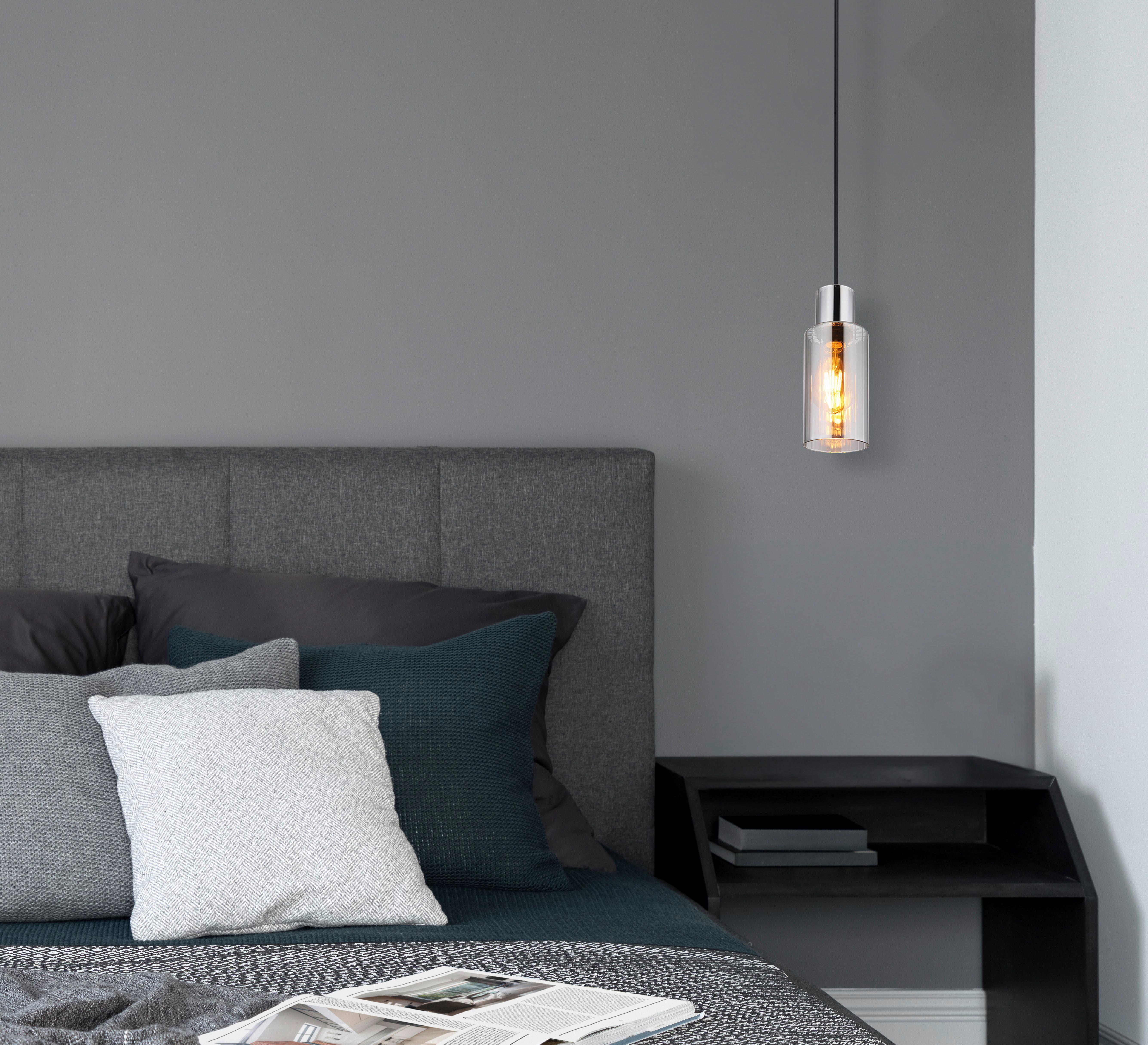 Hängeleuchte 15708h - Schwarz, Basics, Glas/Metall (10/120cm) - Globo