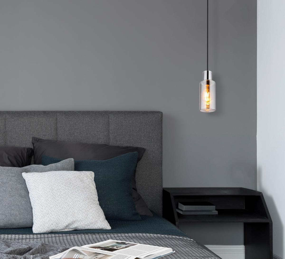 Hängeleuchte 15708h - Schwarz, Basics, Glas/Metall (10/120cm) - Globo