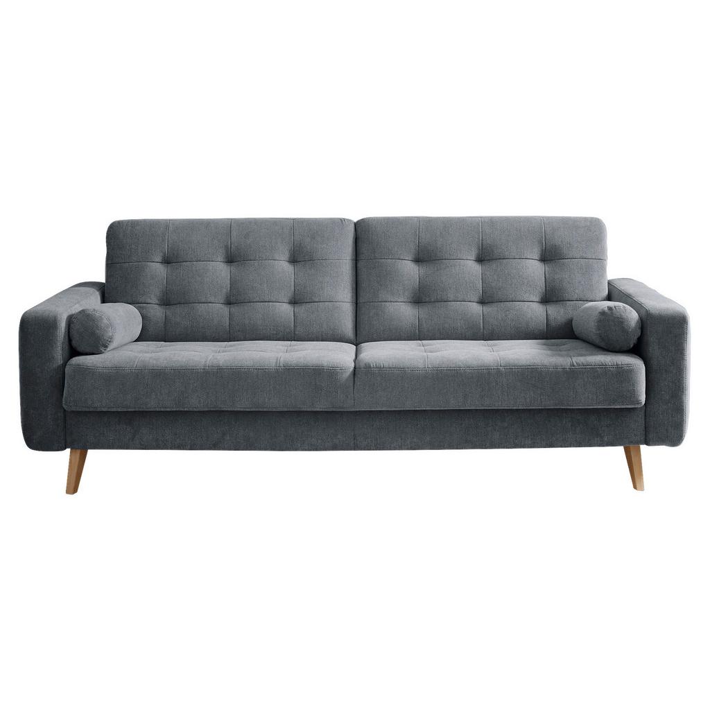 Schlafsofa mit Bettkasten und Kissen Fjord, Webstoff