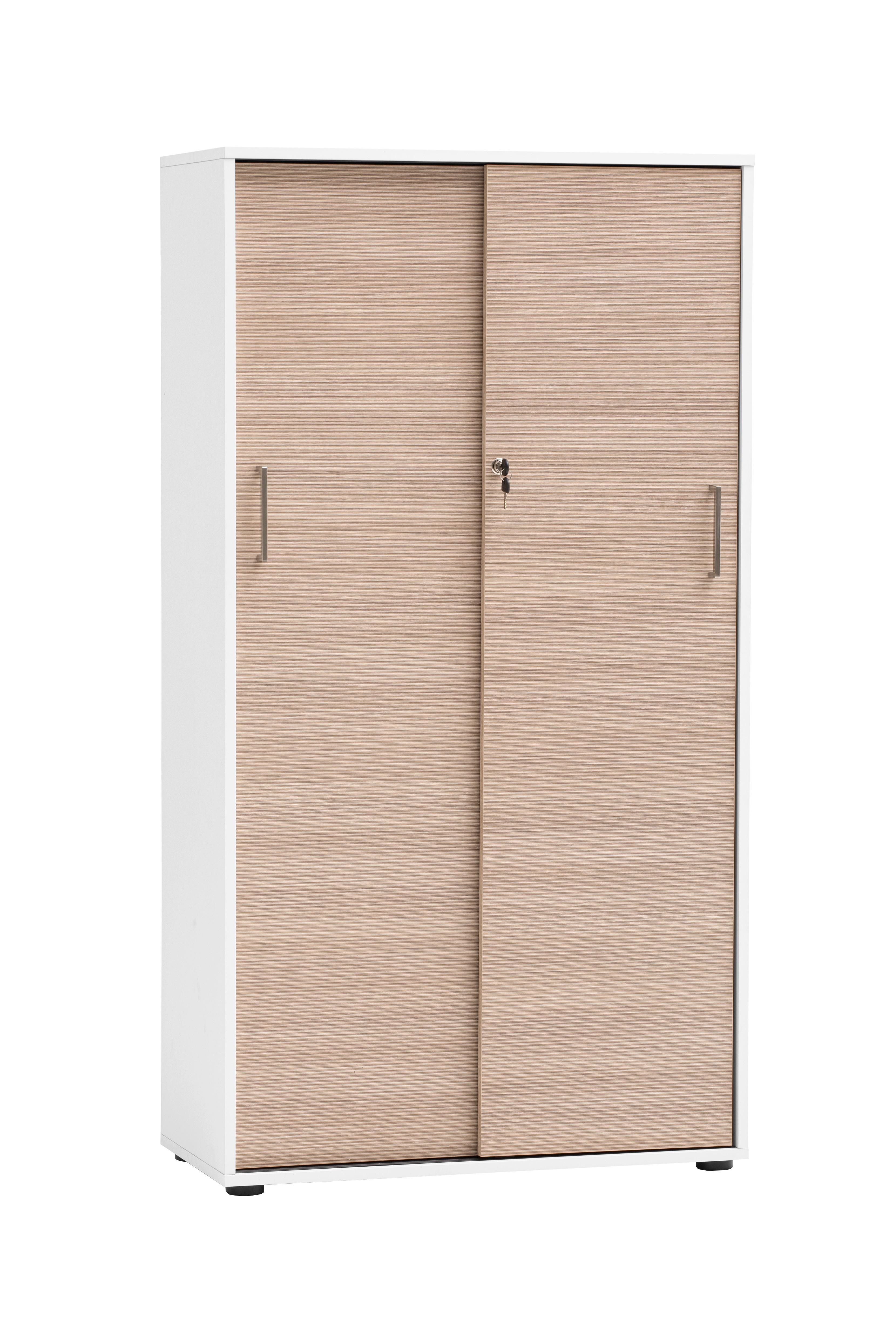 AKTENSCHRANK Metz Weiß/Beige B: 80,1cm - Beige/Weiß, MODERN, Holzwerkstoff (80,1/150/38,2cm) - MID.YOU