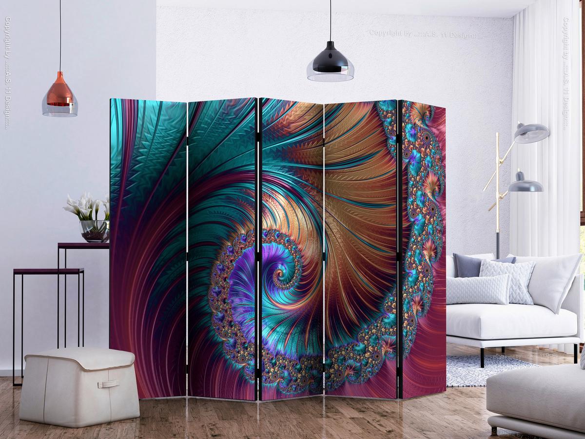 Paravent Multicolor B: 225 cm - Multicolor, Basics, Holz/Textil (225/172/3cm) - artgeist