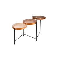 Beistelltisch Mit 3 Etagen, Creme/Schwarz - Creme/Schwarz, Basics, Metall (96,5/60,5/30,5cm) - Kayoom
