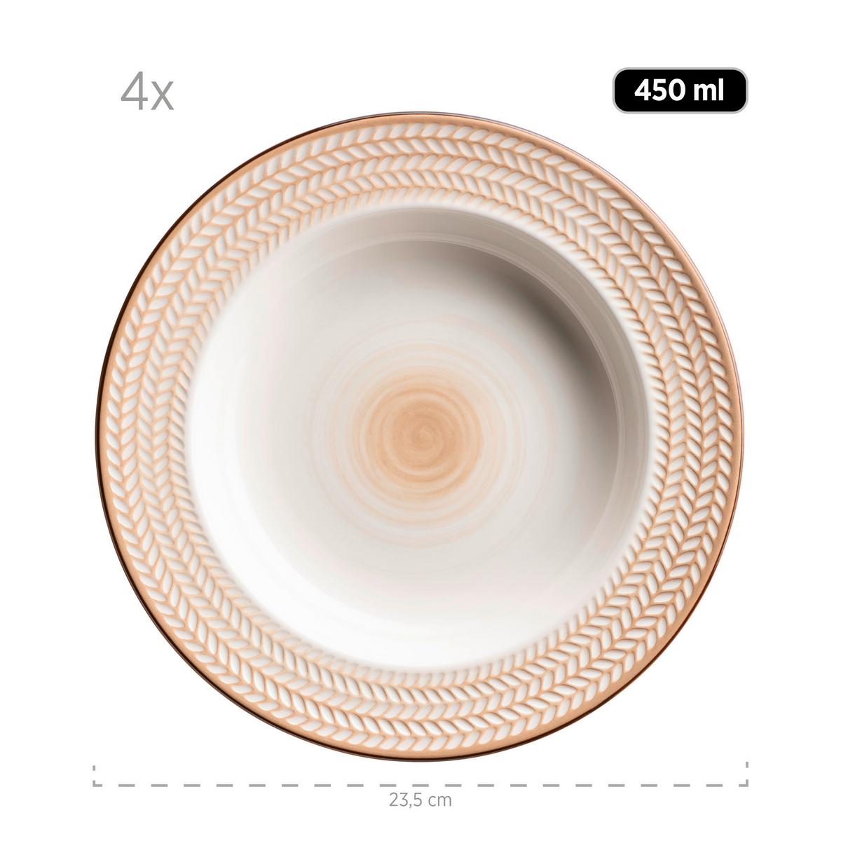 Tafelservice Prospero 4 Personen Geschirr Set - Weiß, Basics, Keramik (30,5/30,5/22cm) - Mäser