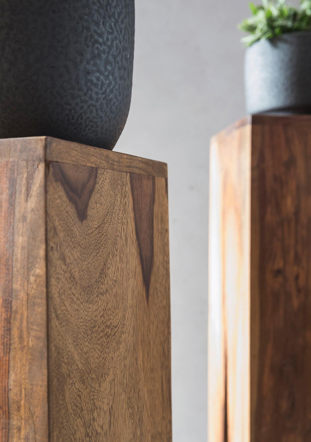 Sada stolků pod květiny KADA z masivního dřeva - barvy akácie, Design, dřevo - MID.YOU