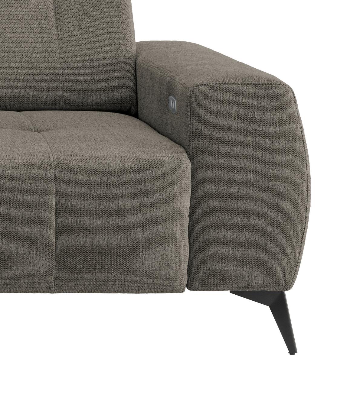 Ecksofa Mit Usb Anschluss Sano, Graubraun, S: 180x258 Cm - Graubraun/Schwarz, MODERN, Textil (180/258cm) - Livetastic