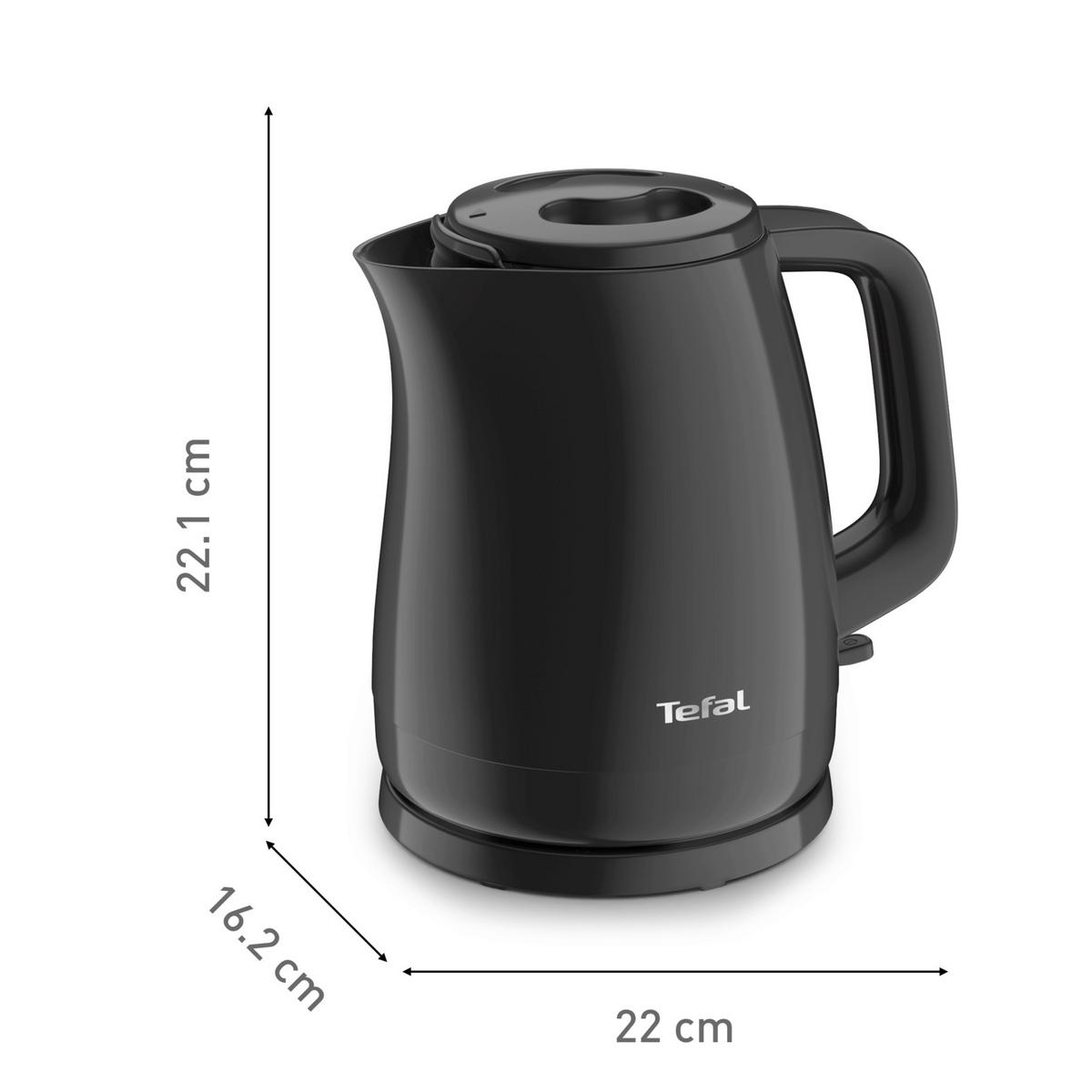 WASSERKOCHER schwarz, 1,5 Liter - Schwarz, Basics, Kunststoff (1,5l) - Tefal