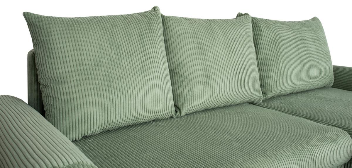 Eckschlafsofa Vasco Grün S: 233x168 cm - Schwarz/Grün, Trend, Textil (233/168cm)