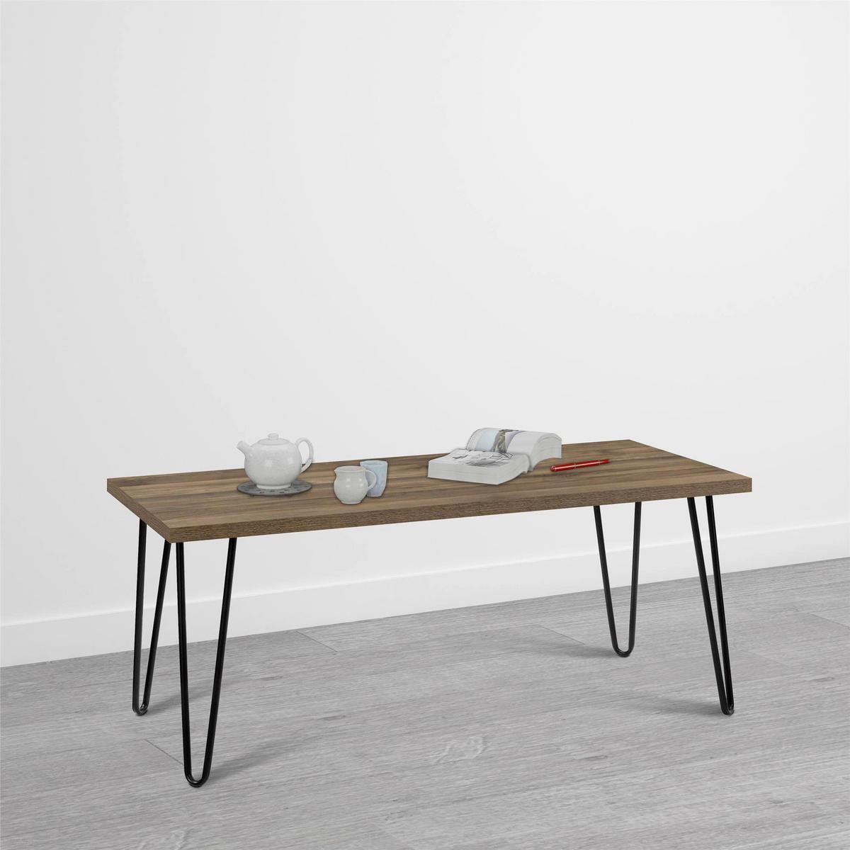 Couchtisch Owen Walnussfarben B: 105 Cm - Walnussfarben/Schwarz, Design, Holzwerkstoff/Metall (105/49/45cm) - MID.YOU