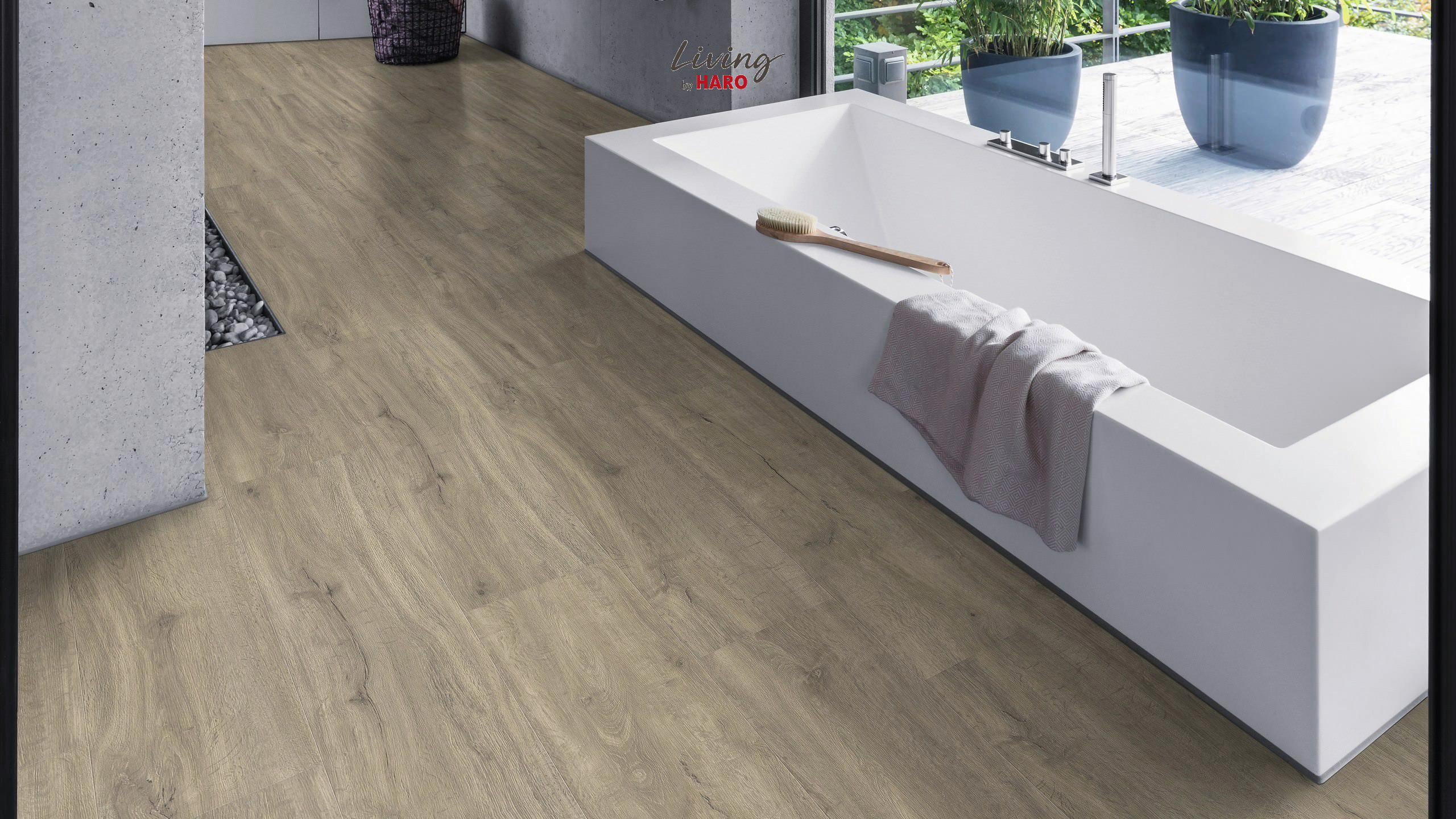 Vinylboden Eiche Graubraun Landhausdiele Klick-Vinyl - Graubraun/Grau, Design, Holzwerkstoff (128,2/23,5/0,65cm) - Living by HARO