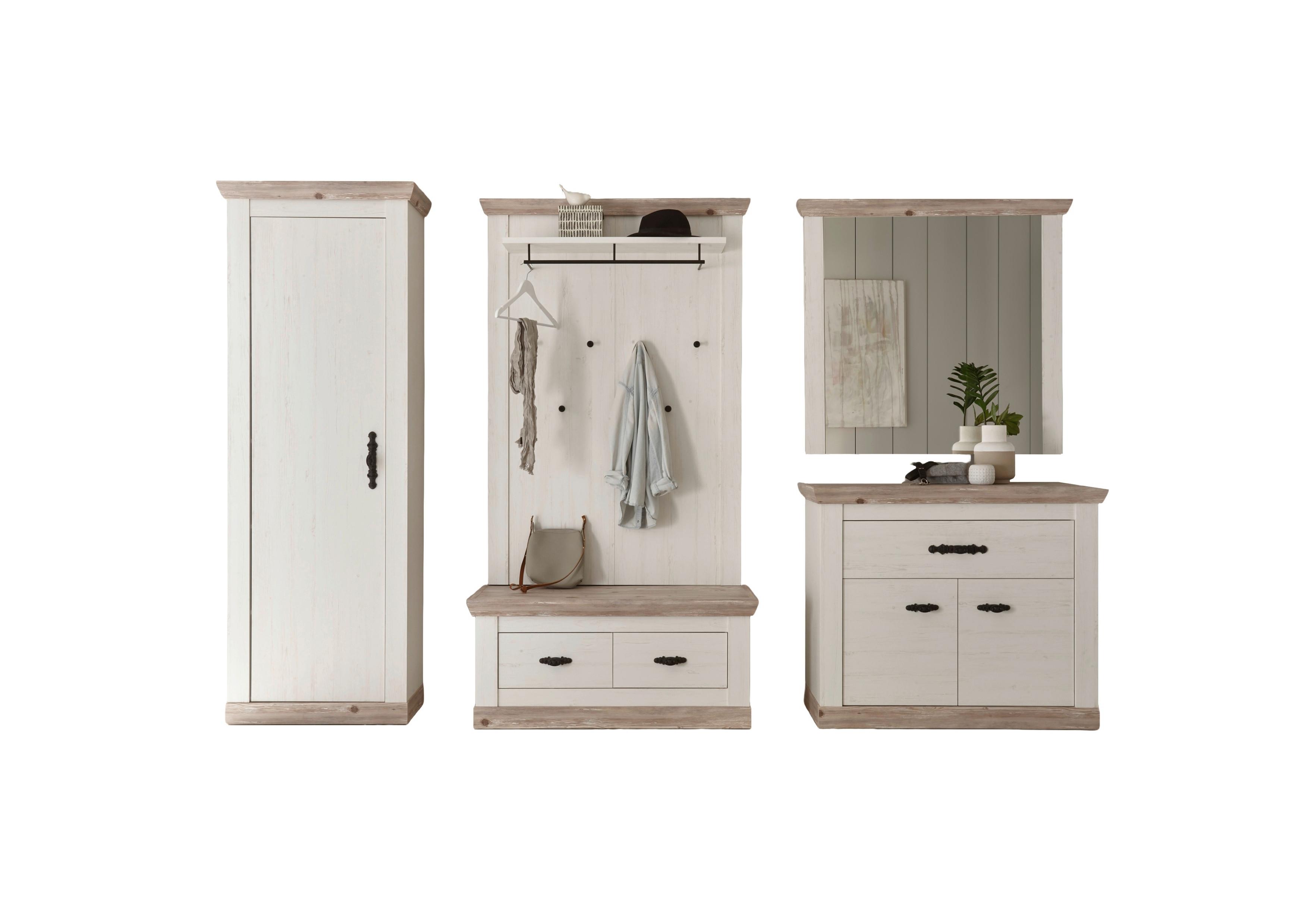 Garderobe Florenz Pinienfarbe/hellbraun 307cm