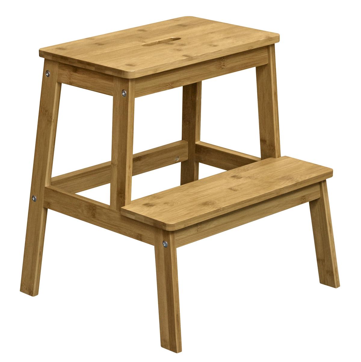 Tritthocker Peter Bambus Massiv Naturfarben H: 47 Cm - Braun, MODERN, Holz (43/47/42,5cm)