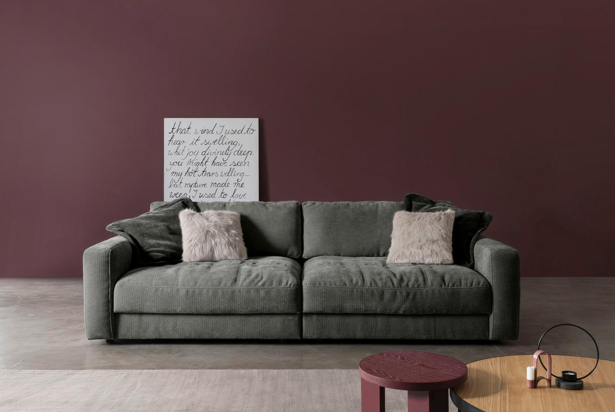 BIGSOFA BE COMFY - Schwarz/Grau, MODERN, Textil (264/83/126cm) - Trendmanufaktur