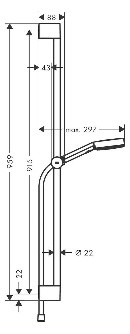 Brausegarnitur Pulsify Schwarz 3-Fach verstellbar - Schwarz, Basics, Kunststoff/Metall (10,5/95,9/29,7cm) - Hansgrohe