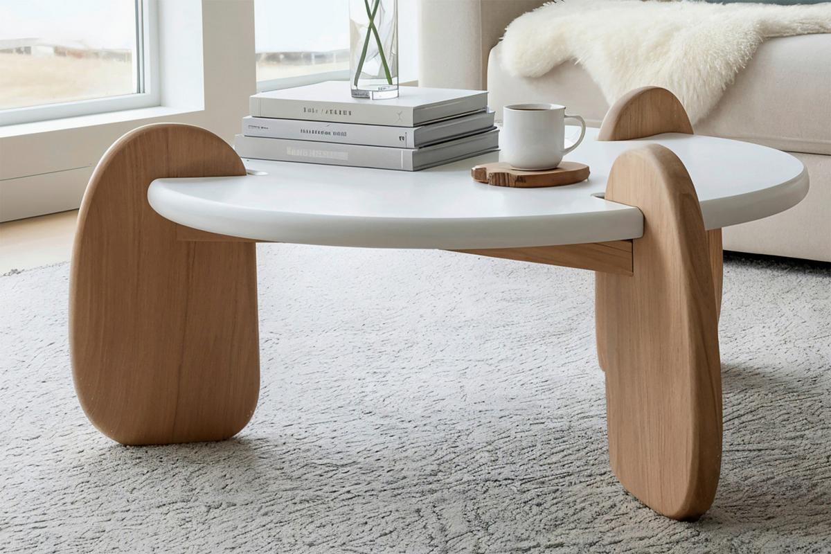 Couchtisch Naturfarben/Weiß B: 80 cm - Naturfarben/Weiß, Design, Holz/Holzwerkstoff (80/80/45cm) - MID.YOU