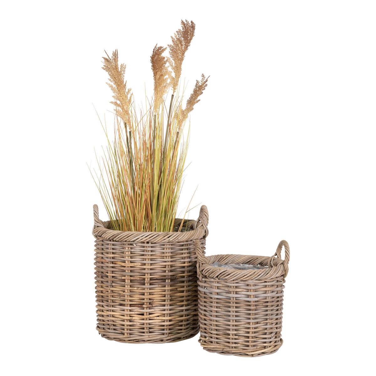 Korbset Gili Braun B: 40 Cm - Klar/Braun, Basics, Holz/Kunststoff (40/48/40cm)