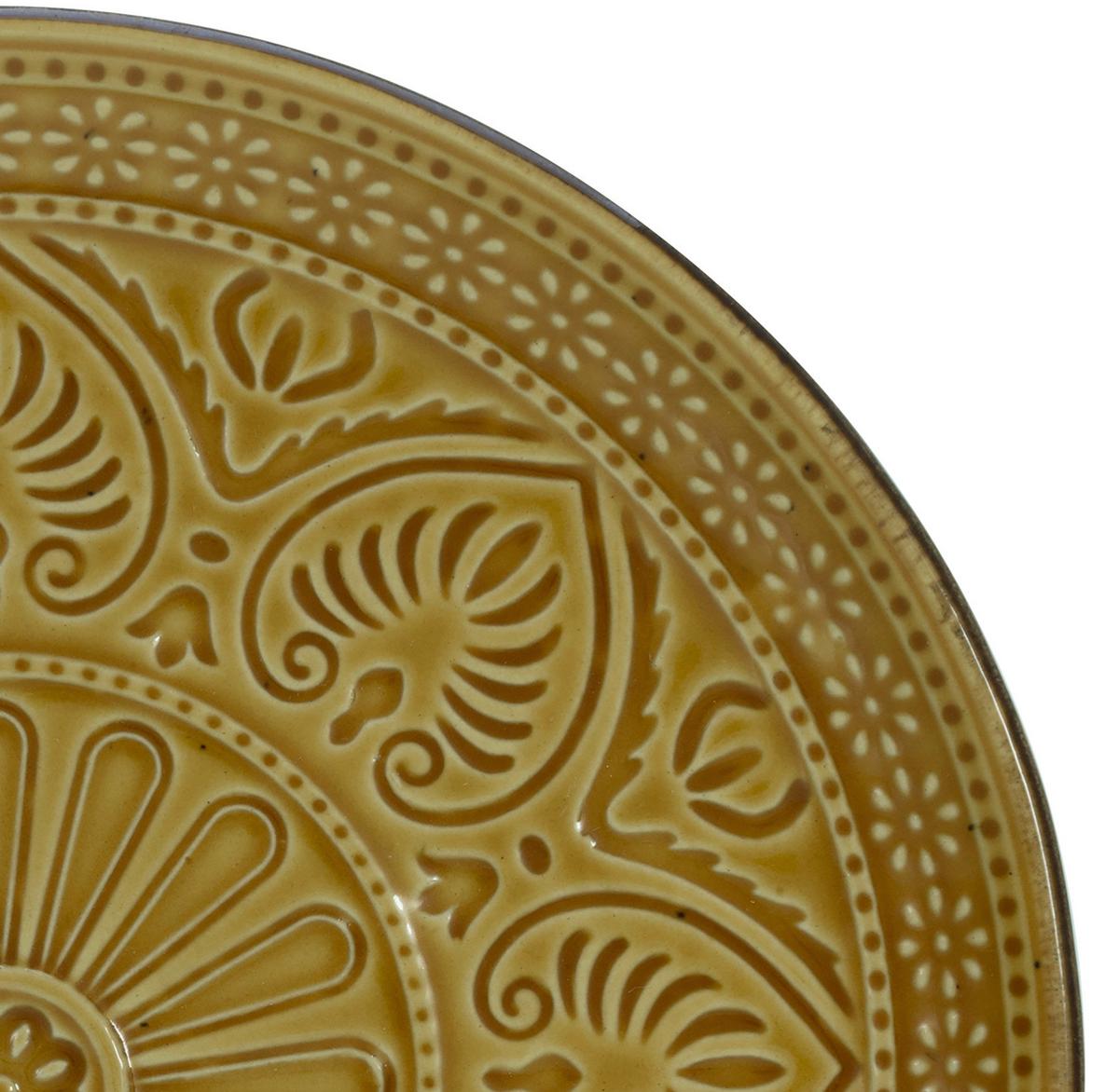 Kombinovaný servis SAMARKAND - žltá/petrolejová, Lifestyle, keramika (33/30/32cm) - Creatable