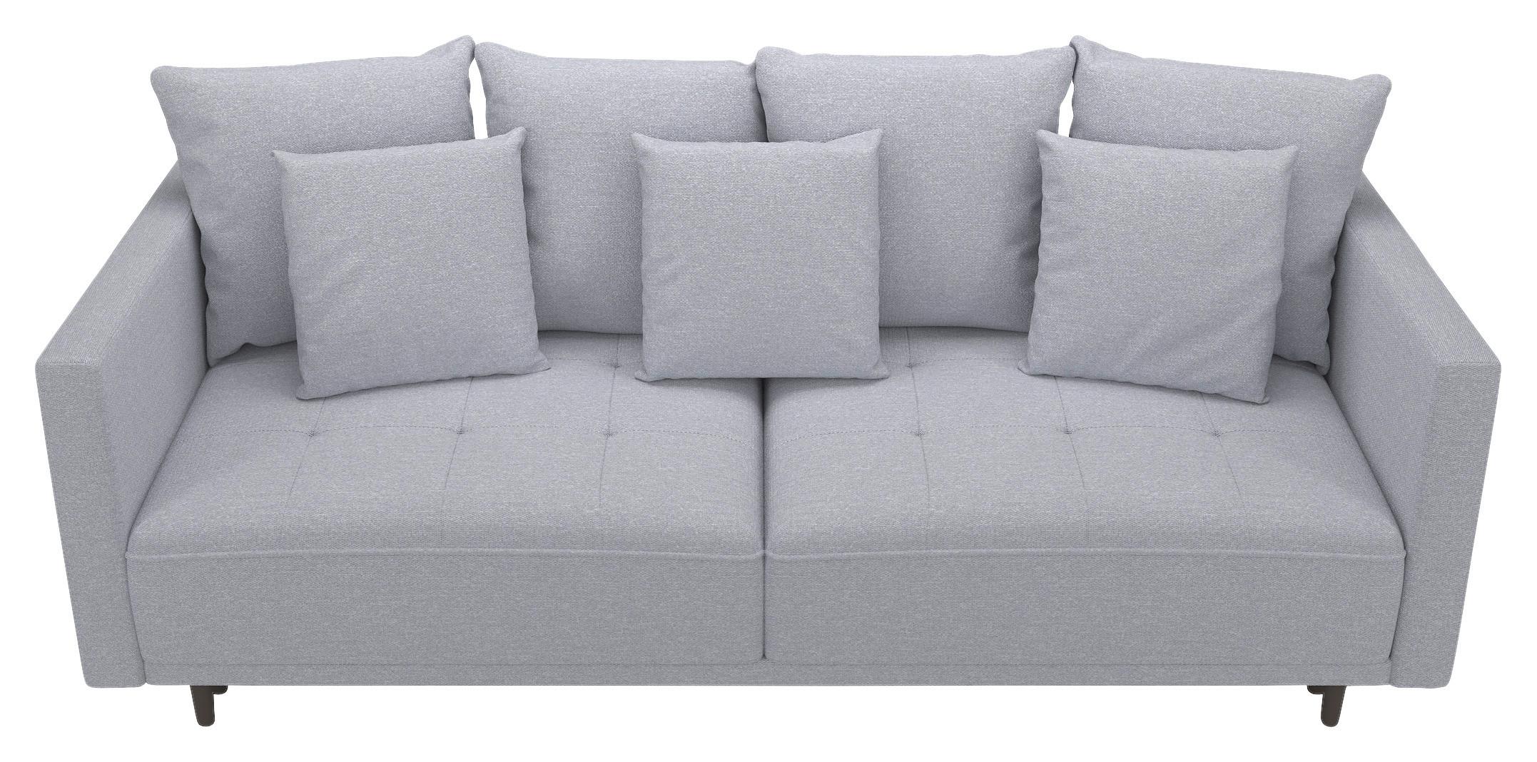 3-Sitzer-Sofa mit Schlaffunktion Sofia B: 223 cm - Hellgrau/Schwarz, Design, Textil (223/96/95cm) - MID.YOU