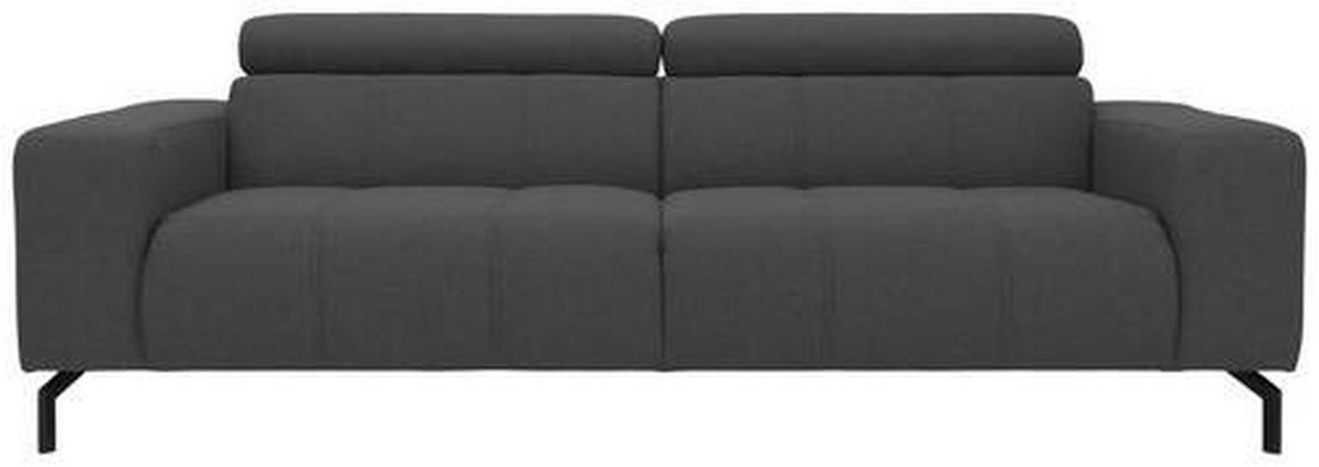 3-sitzer-sofa Kopfteil Verstellbar Cunelli Grau - Schwarz/Grau, Design, Textil (238/79/104cm) - MID.YOU