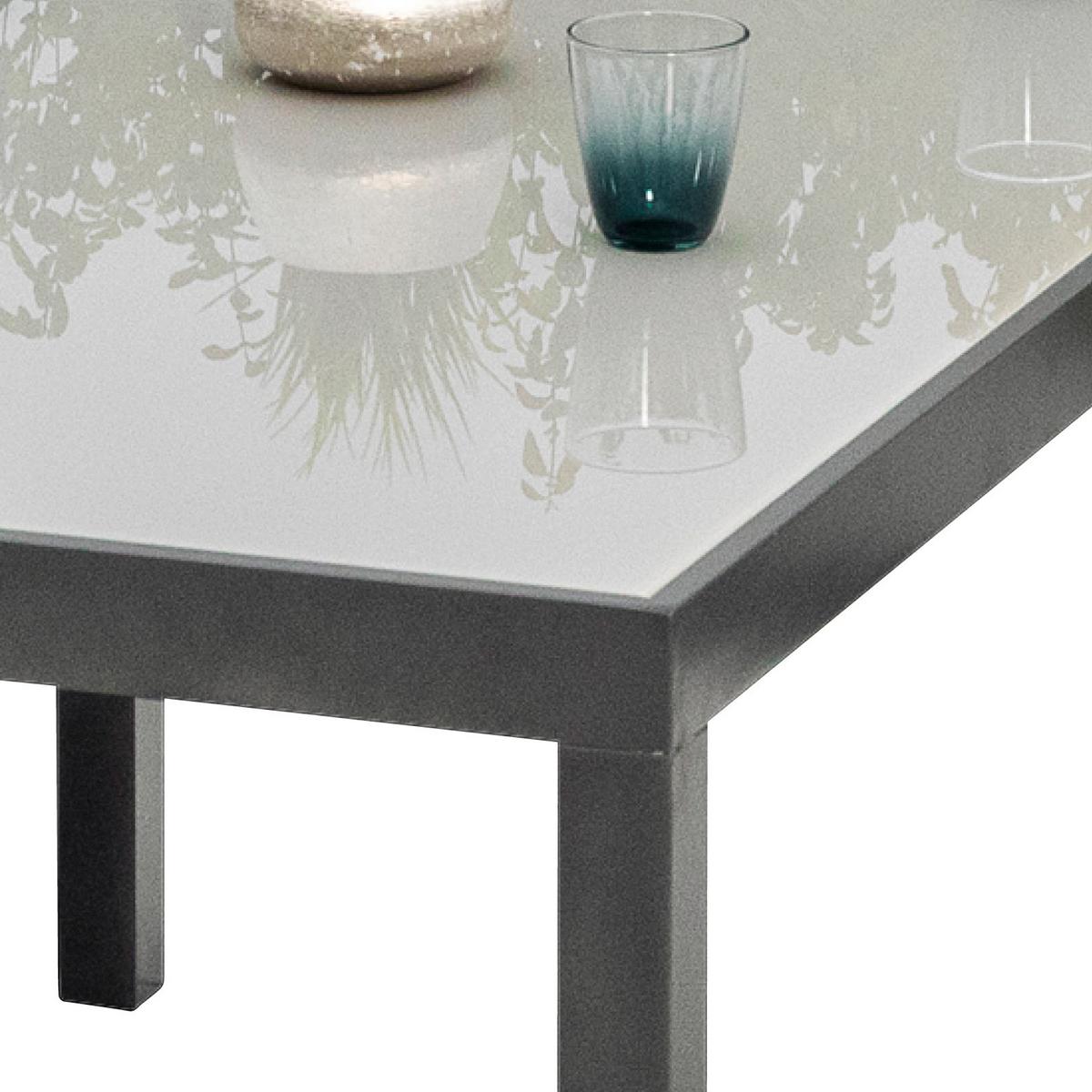 Gartenmöbel Set 5-Tlg. Amalfi aus Aluminium - Graphitfarben/Grau, KONVENTIONELL, Glas/Textil - Gardenson