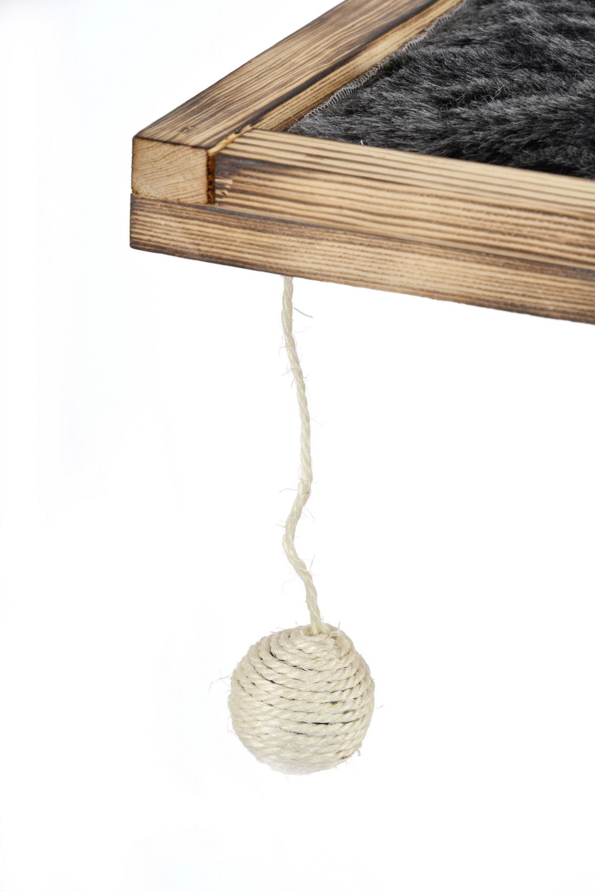 Kratzbaum Finn LxBxH 36x16x114 cm 3 Ebenen mit Schlafhöhle - Naturfarben, KONVENTIONELL, Holz (36/16/114cm)