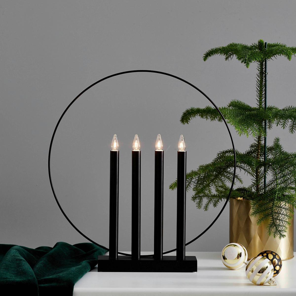 LED-Kerze 644-62_glory - Schwarz, Basics, Holz/Kunststoff (42/7,5/45cm) - Eglo