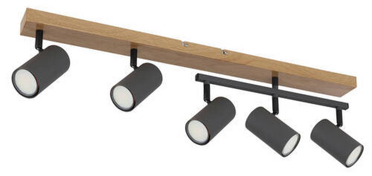 Strahler 5-Flammig verstellbar L: 70 cm - Graphitfarben, Design, Metall (70/35/17cm) - Globo