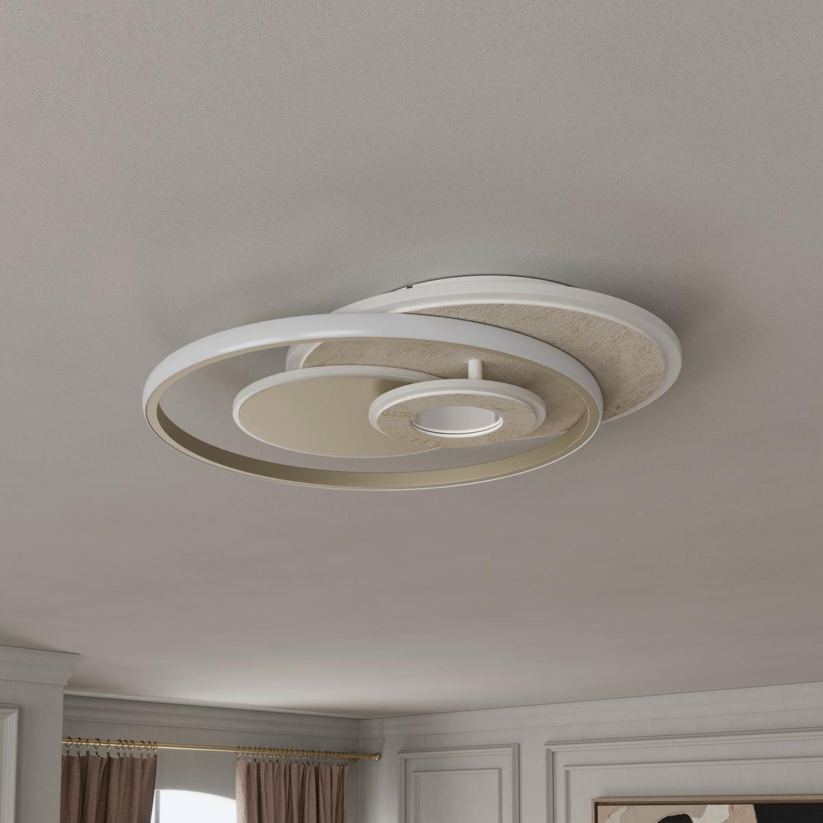 LED-DECKENLEUCHTE CARA - Sandfarben/Champagner, Basics, Kunststoff/Metall (42l) - Luca Bessoni