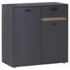 Kommode mit Bügelgriff B: 93,4 cm Slot 2t Dunkelgrau - Dunkelgrau, MODERN, Holzwerkstoff (93,4/90/40cm)