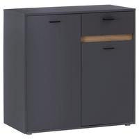 Kommode mit Bügelgriff B: 93,4 cm Slot 2t Dunkelgrau - Dunkelgrau, MODERN, Holzwerkstoff (93,4/90/40cm)