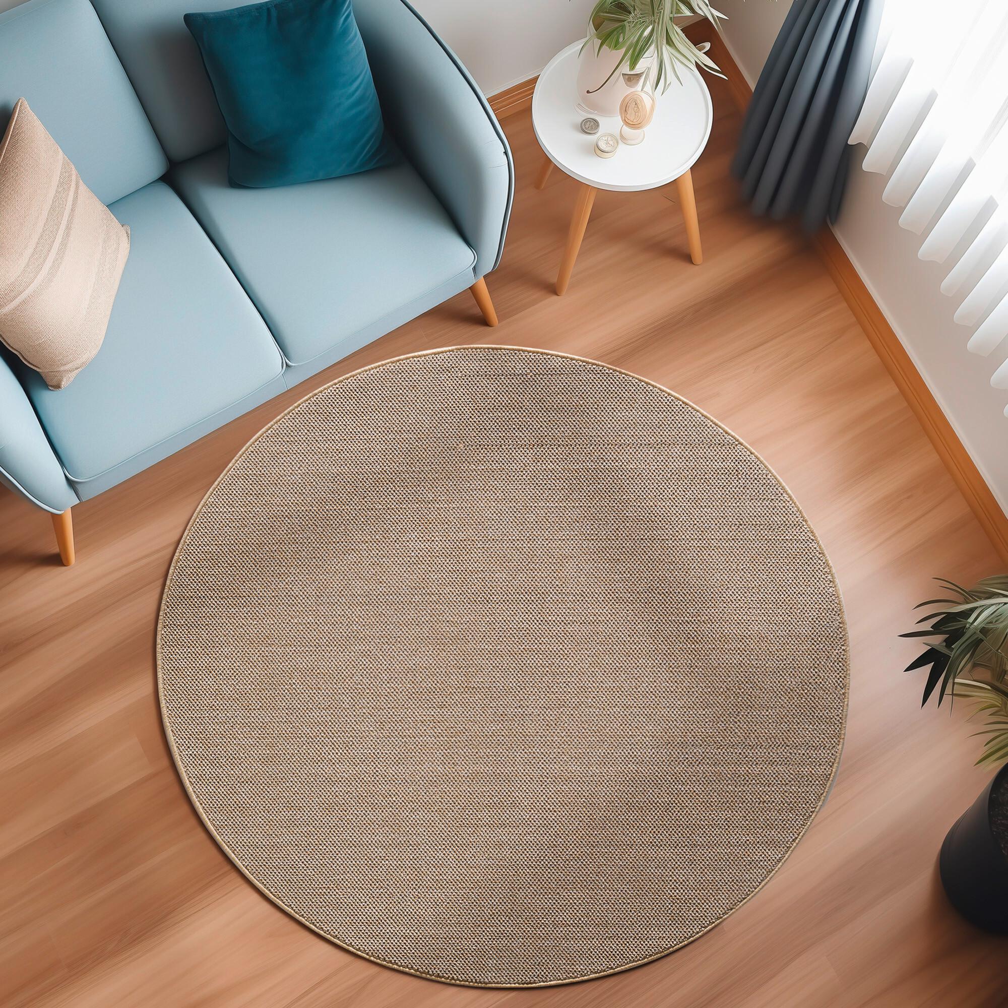 Webteppich Loom 120 X 120 4300 Beige - Beige, Basics, Textil (120cm) - Novel