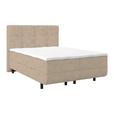 Polsterbett mit Matratze 140x200 London Beige - Beige/Schwarz, MODERN, Holzwerkstoff/Textil (140/200cm) - Luca Bessoni
