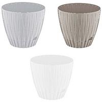 Blumentopf Leo - Hellbraun/Hellgrau, KONVENTIONELL, Kunststoff (14,5/13cm) - Luca Bessoni