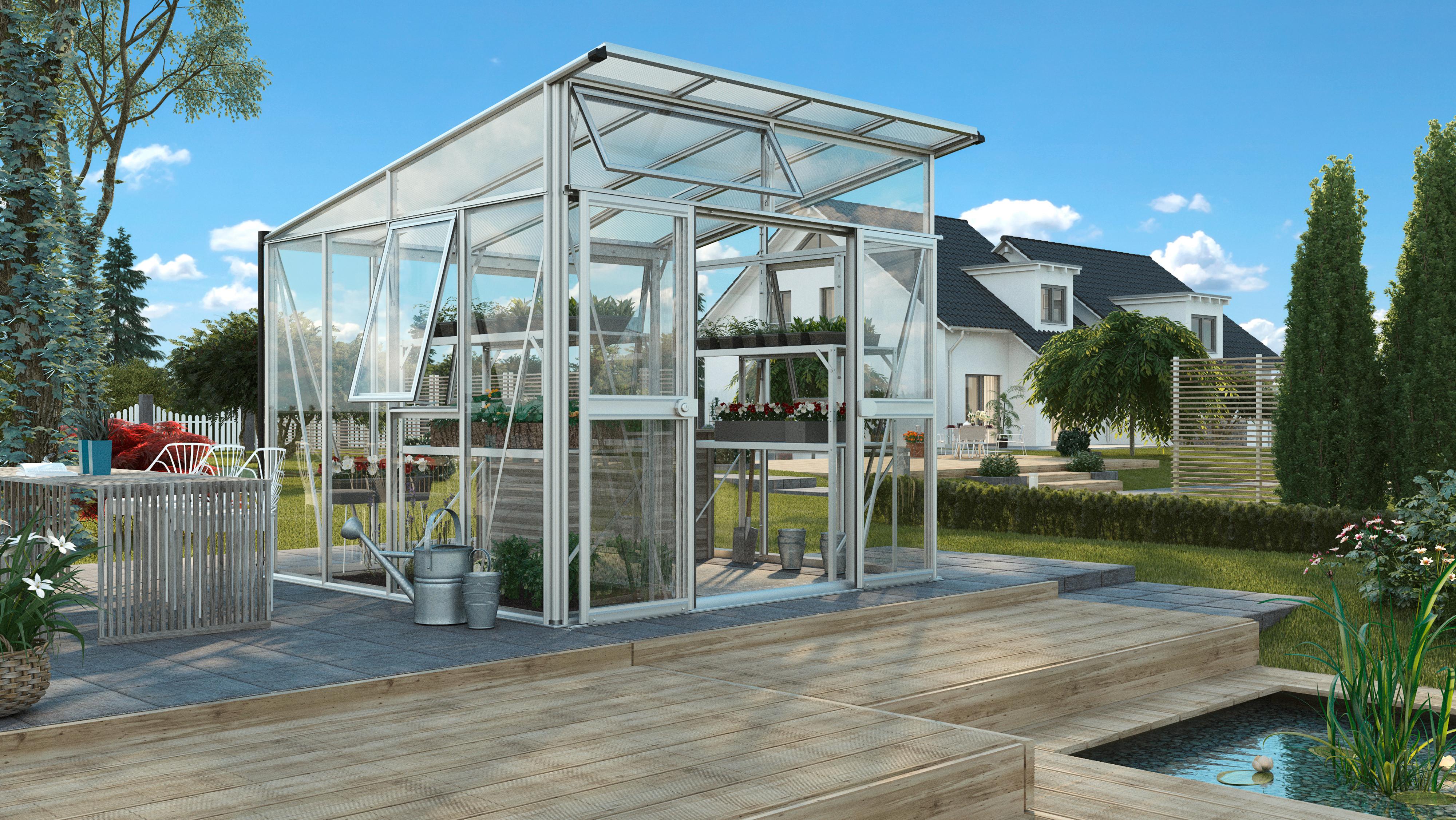 Gewächshausbausatz Aphrodite 7800 Esg/Hkp 3/10mm - Alufarben, Basics, Kunststoff/Metall (267/242,3/295cm)