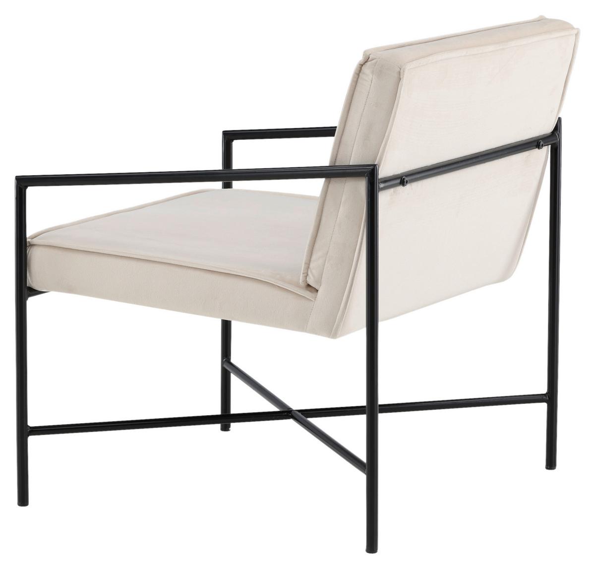 Sessel Rakel - Beige/Schwarz, Design, Textil/Metall (66/78/65cm) - Livetastic