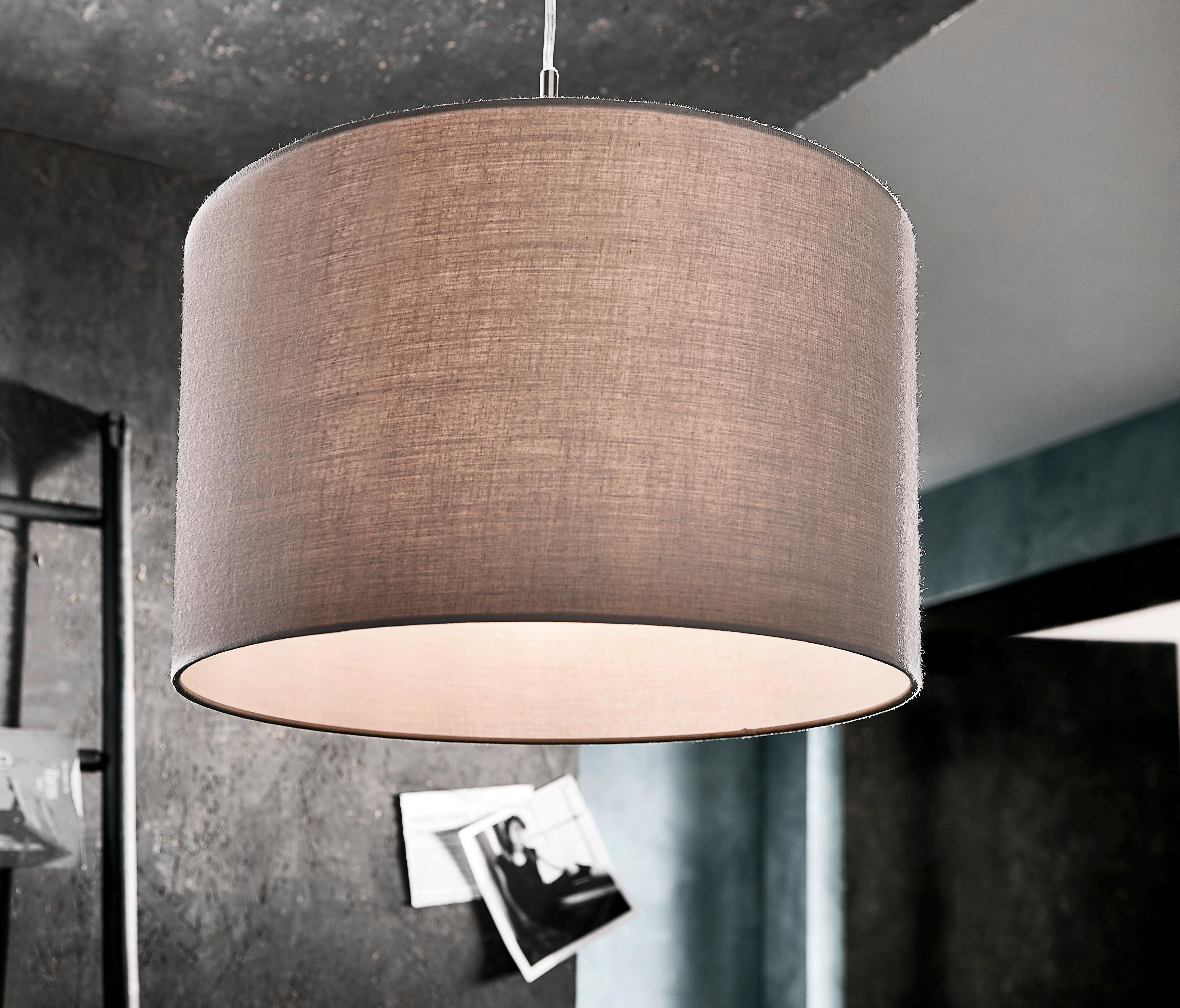 Hängeleuchte 31572 Pasteri - Taupe/Nickelfarben, KONVENTIONELL, Textil/Metall (38/110cm) - Eglo