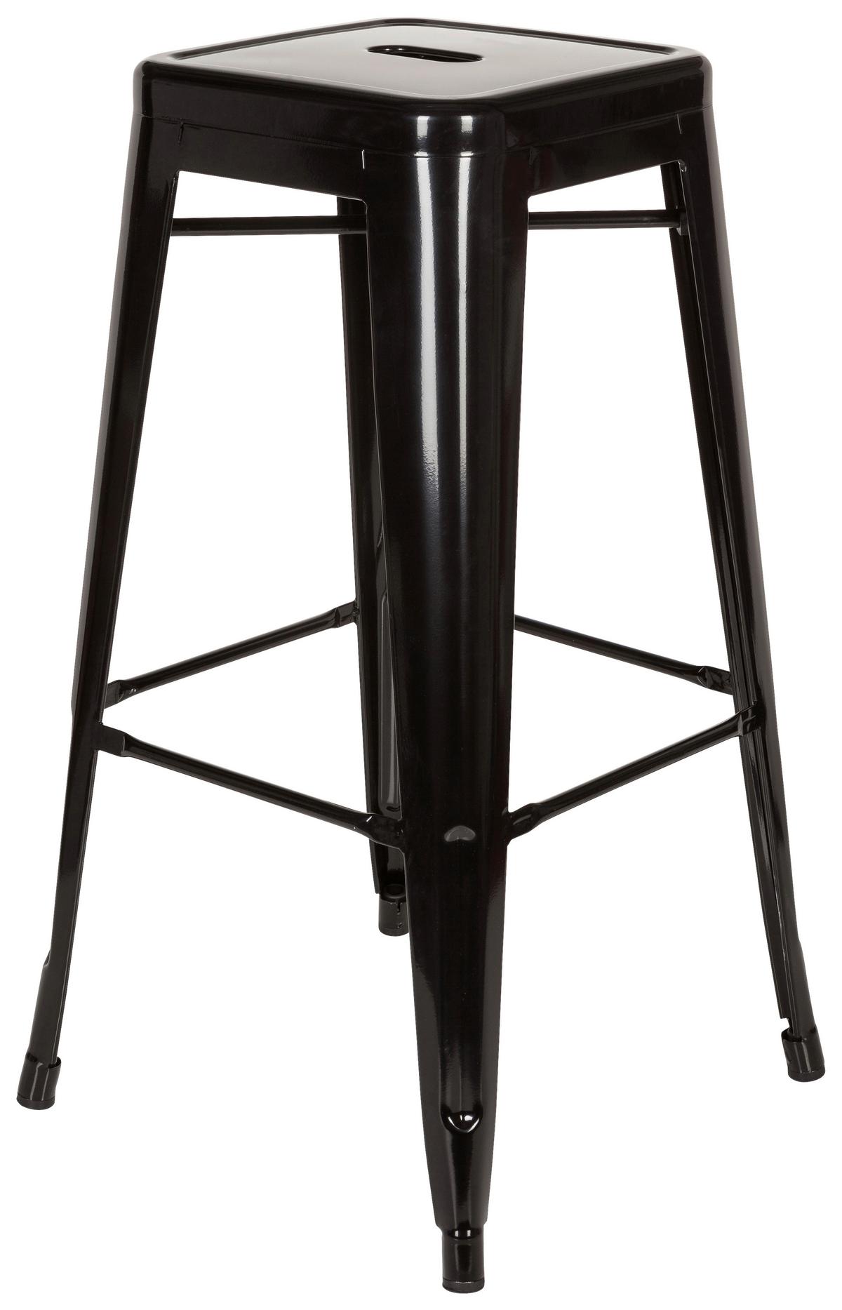 Barhocker Vantaggio High Schwarz Stapelbar - Schwarz, Basics, Metall (44/77/44cm) - MID.YOU