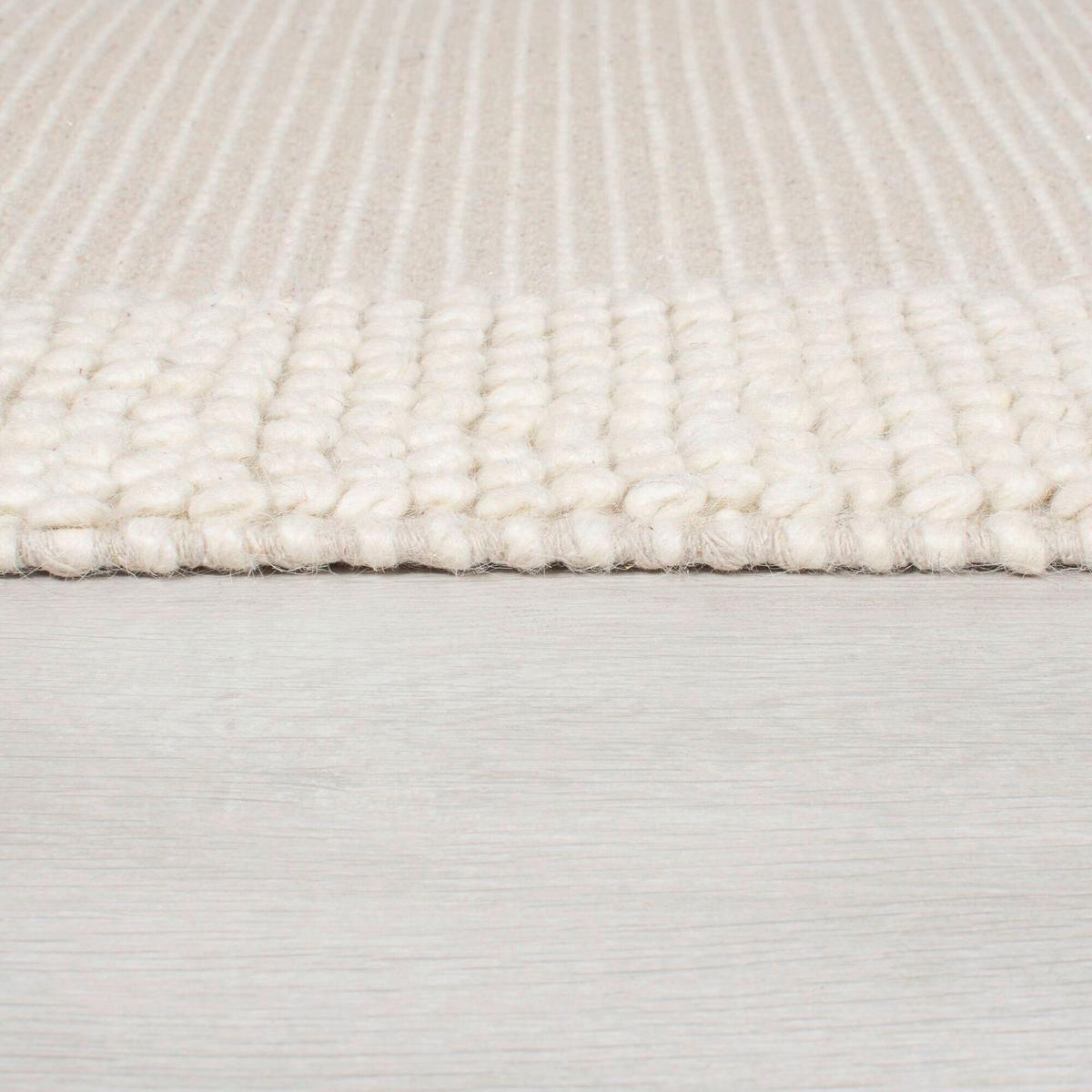 Handwebteppich Bobble Wool Border - Creme, Trend, Textil (200/290cm)