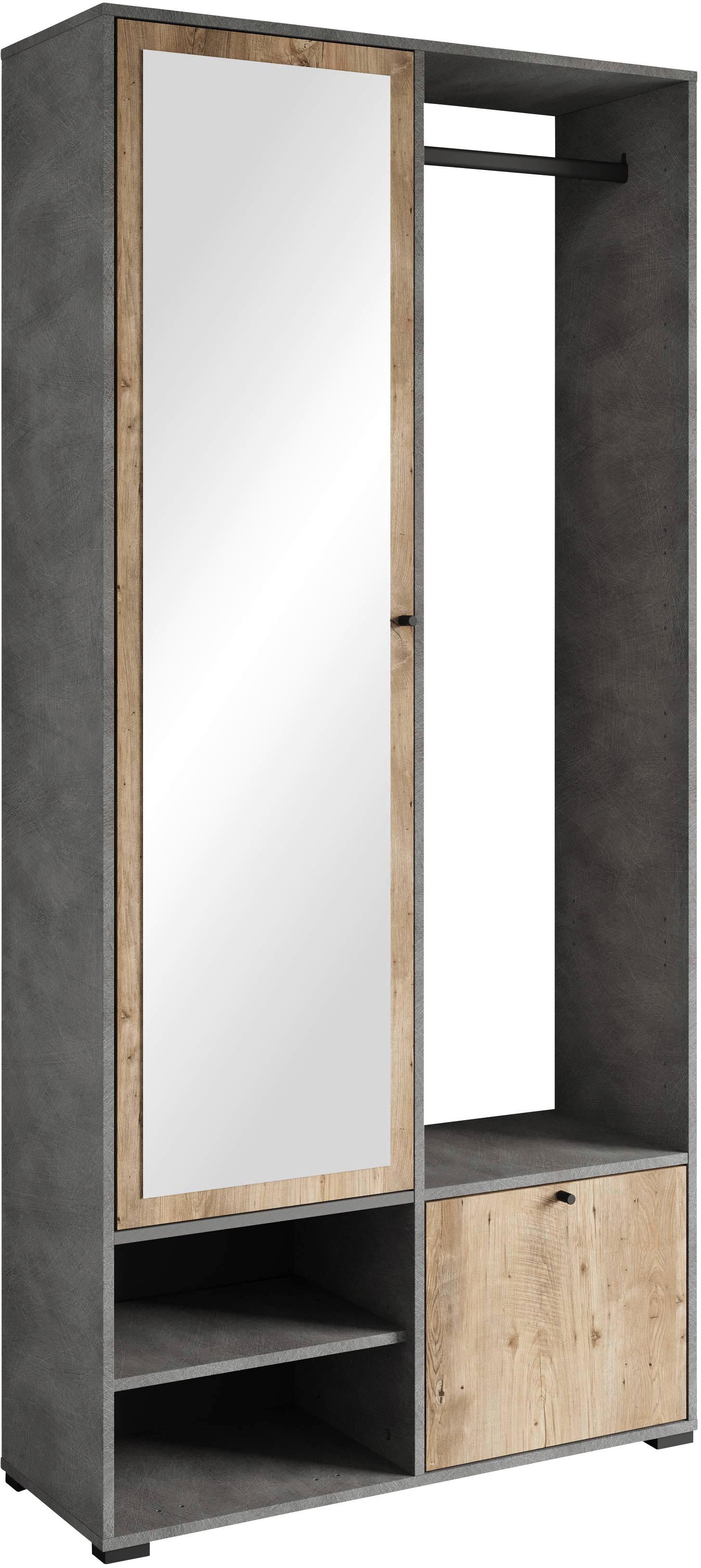 Garderobe Dino Anthrazit- Kastanieneichefarben B: 90 cm - Kastanieneichefarben/Anthrazit, Trend, Holzwerkstoff (90/190/33cm) - P & B