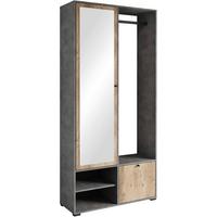 PREDSIEŇOVÝ NÁBYTOK DINO - antracitová/farba duba košíčkatého, Trend, kompozitné drevo (90/190/33cm)