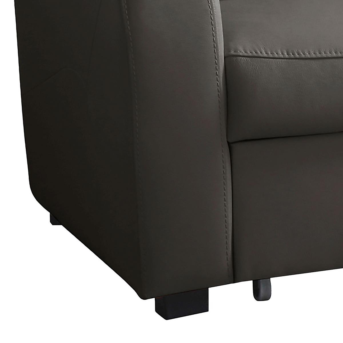 Ecksofa Tilo Dunkelbraun S: 227 cm - Dunkelbraun/Schwarz, Design, Leder/Textil (227/168cm) - Livetastic