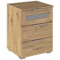 Éjjeliszekrény Mars 3 Fiók - Artisan tölgy/átlátszó, Konventionell, faalapú anyag/Üveg (47/62/42cm)