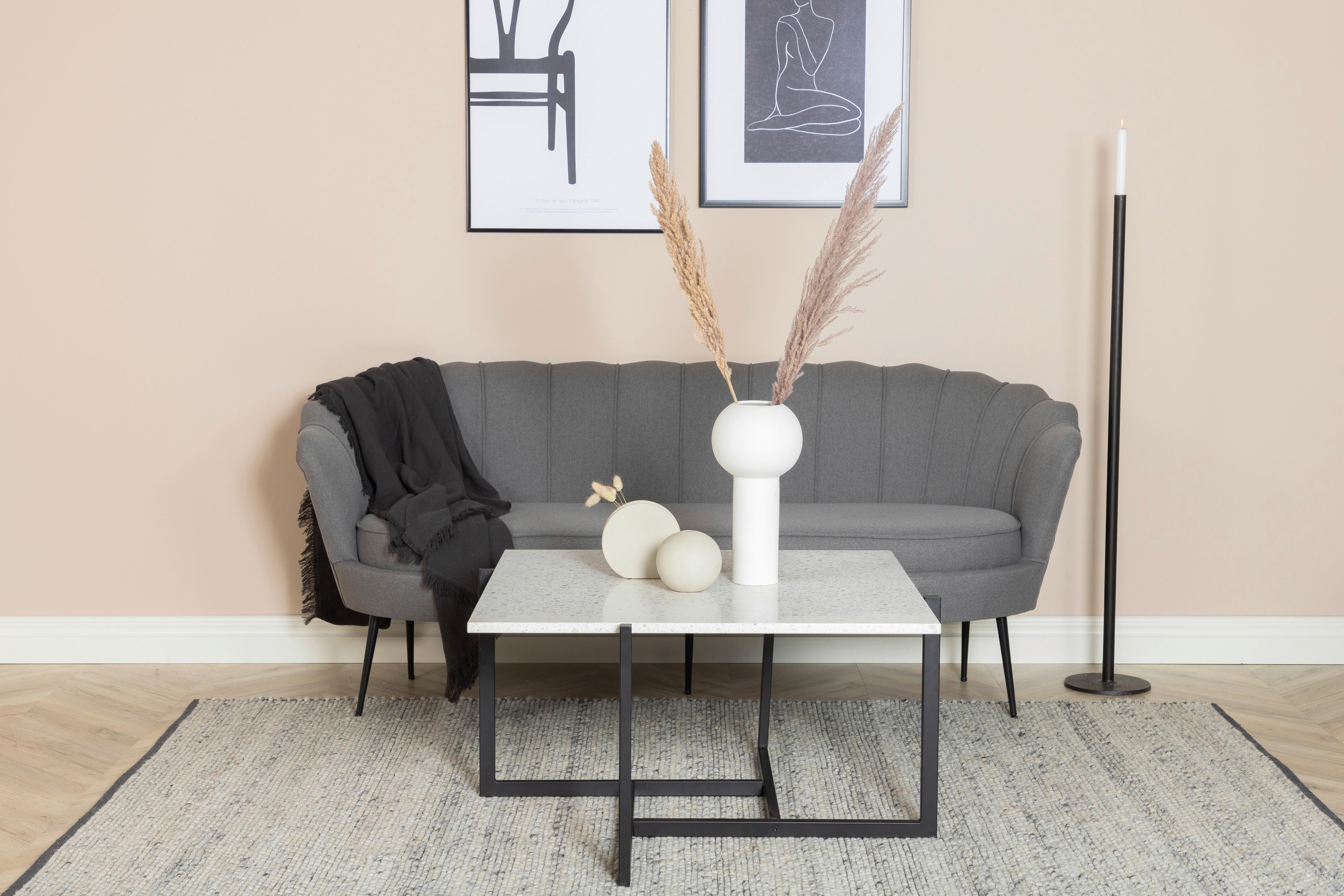 2-sitzer-sofa Calais - Dunkelgrau/Schwarz, Design, Textil/Metall (180/78.5/78cm) - Livetastic