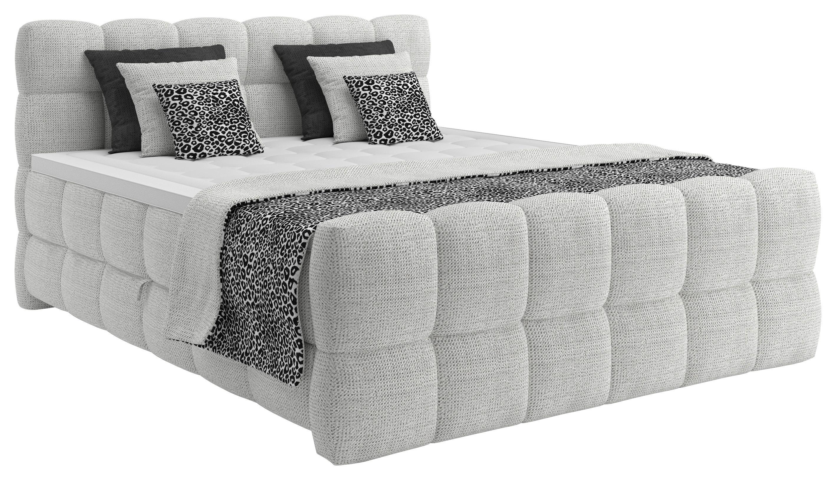 ZIERKISSENSET inkl. Tagesdecke grauweiss - Grauweiß, Trend, Textil - Sembella